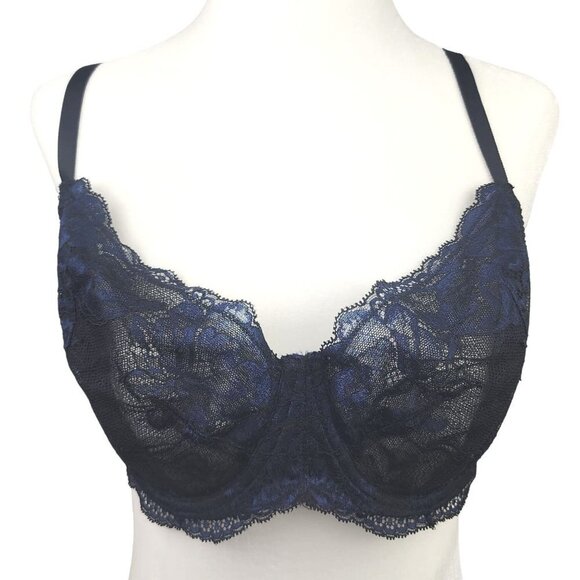 La SENZA Other - La SENZA Lace Underwire Bra No Padding Black & Blue 38DD